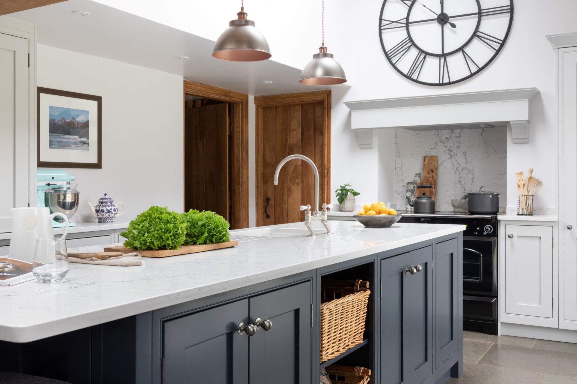 Sarah & Adrian's Charcoal & Dove Grey Country Ovolo Kitchen