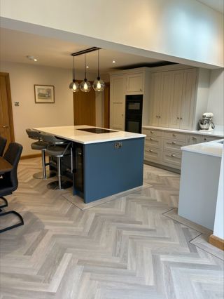 Clarendon Taupe Grey & Storm Blue