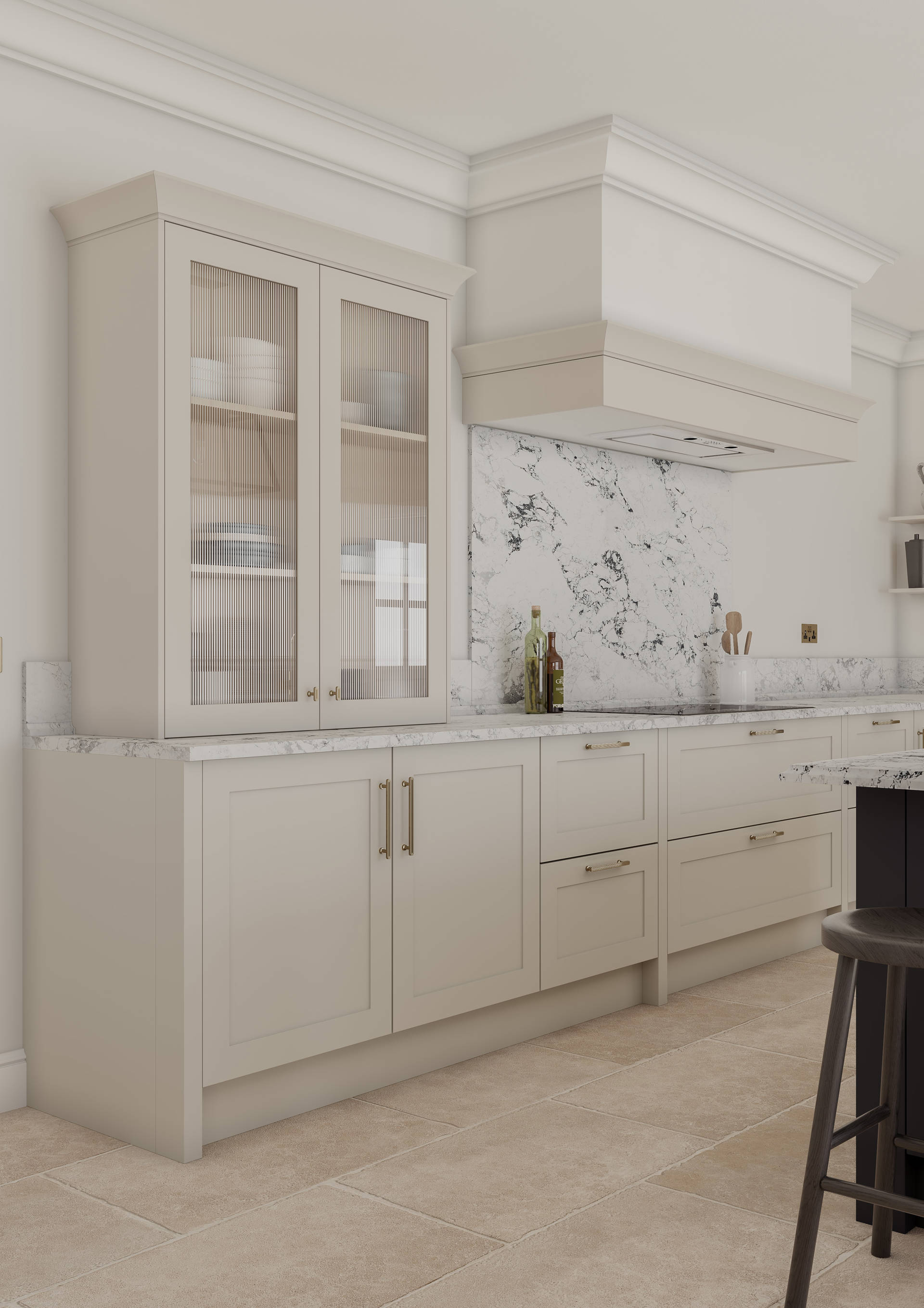 Taupe Grey Traditional Kitchen